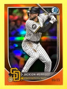 Jackson Merrill 2025 Bowman Chrome 6/25 ORANGE Refractor San Diego Padres #38 - Bild 1 von 2