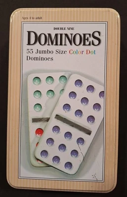 Dominoes Double Nine Color Dot 55 Jumbo Size 16 Games In One Set - Image 1 of 4