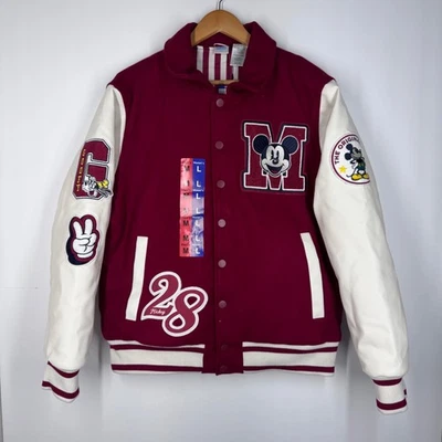 Parches de chaqueta universitaria Disney rojos unisex para mujer L/hombre M, Mickey & Friends Foto 1 de 4
