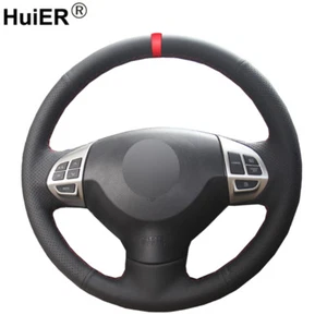 For Mitsubishi Lancer X 10 Outlander ASX Hand Sewing Car Steering Wheel Cover - Picture 1 of 7