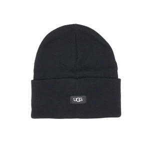 UGG L53107 Mens Black Solid Knit High Foldover Cuff Hat One Size - Picture 1 of 4