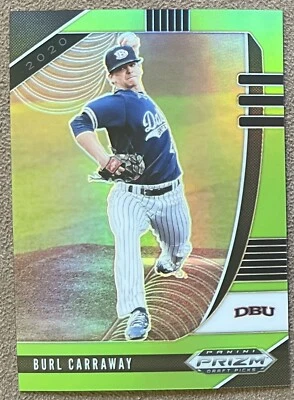 Burl Carraway 2020 Panini Prizm Draft Picks Lime Green #PDP51 /75 Cubs Parallel - Image 1 of 2