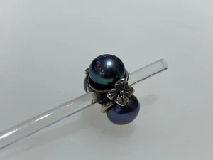 Authentic Trollbeads Unique Glass Brand New Charms Triple Pearl, Black 51733 - Picture 1 of 2