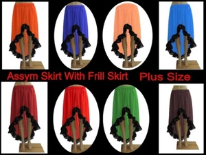 Erwachsene asymmetrischer Rock Chiffon Bauchtanz Retro High Low Röcke Übergröße C22 - Bild 1 von 62