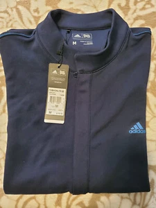 NWT $70 Adidas Golf Navy Blue Full Zip Tricot Track Jacket Mens Medium - Picture 1 of 14