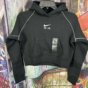 Nike Mädchen Pullover Hoodie, Cropped, Nike Air Schwarz Größe M Neu mit Etikett - Bild 1 von 5