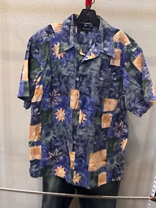 Marc Edwards VTg Floral SHORT SLEEVE BUTTON UP SHIRT Large L - Picture 1 of 9