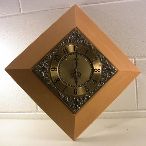 Vintage Mid Century Wall Clock Electric Hard Rock Maple GE For Restore & Repair Cover