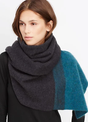 A010 NUEVO CON ETIQUETAS BUFANDA MUJER VINCE COLORBLOCK AGUJA PUNZÓN MEZCLA LANA $325 Foto 1 de 4