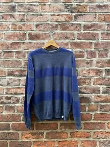 Norse Projects Sigfred Cotton Linen Jumper Navy Grey Striped Medium Mens - Picture 1 of 10