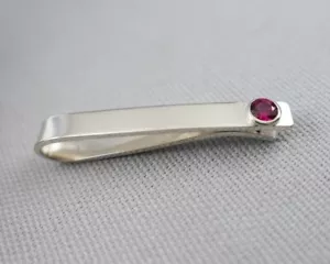 Lab Created Red Ruby Tie Pin For Men's Handmade Cocktail Party CZ Jewelry - Picture 1 of 1