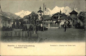 DÜSSELDORF 1902 Suldenthal Zillertal pueblo tirolés en exposición comercial - Imagen 1 de 2