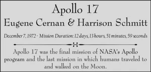 Apollo 17 Cernan & Schmitt Custom Laser Engraved 3 x 6 inch Plaque FREE SHIP - Picture 1 of 1