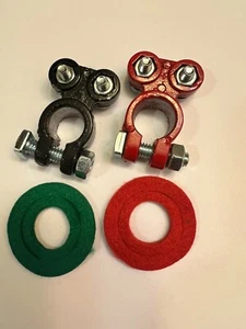 Universal Negative & Positive Battery Cable Terminal Top Post Connector Auto New - Picture 1 of 7