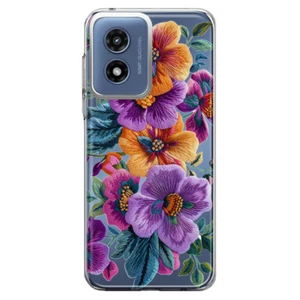 Funda Mundaze para Motorola Moto G Play 5G 2024 Bordada Rosa Púrpura Flores - Imagen 1 de 6