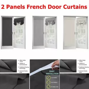 2 Paneele French Door Vorhänge für Sichtschutz, Thermoisolierte Verdunkelungsvorhänge - Bild 1 von 25