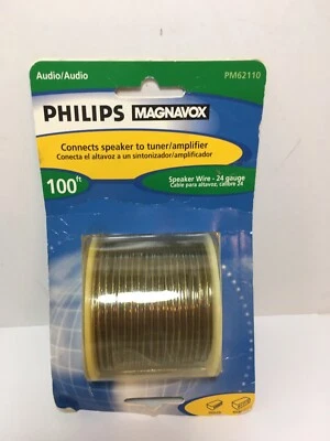 Philips Cable de altavoz calibre 24 100 pies para sintonizador/amplificador NUEVO Foto 1 de 4