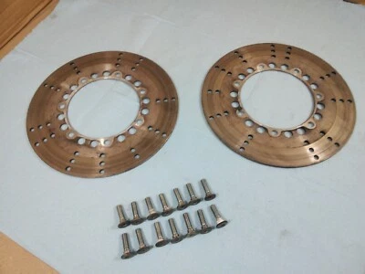 Rotores de freno delanteros y herrajes Kawasaki KZ 1100 LTD 550 1980-1983 KZ1100 1000 GPZ Foto 1 de 4