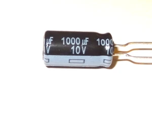 1 pc, 1000uF 10V Electrolytic capacitors, 105 deg C 5B8a - Picture 1 of 1