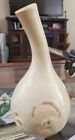 MCM Art Pottery Gourd Vase Bent Neck Curved Squash Neutral Artist Signed 5.5"