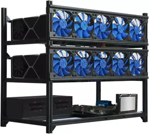 Miner Rig Case Frame 12 GPU – Premium Stackable Aluminum Mining Rig Enclosure fo - Picture 1 of 7