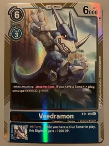 DIGIMON CARD GAME VEEDRAMON (DIGIMON BLUE) BT1-115 SEC (ENGLISH VERSION) - Picture 1 of 3