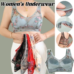 Women Ice Silk Cooling Comfort Bra Breathable Buttonless Comfortable Bra - Picture 1 of 27