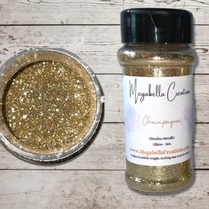 4oz Ultrafine Champagne Gold Metallic Glitter Nail Art Resin 2 pack - 2oz Bottle - Picture 1 of 3