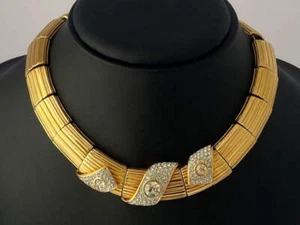 SWAROVSKI Gold-Plated Clear-Crystal Statement Necklace - Picture 1 of 11