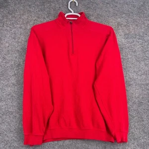 Cutter & Buck Sweater Mens Medium Red 1/4 Zip Pullover Outdoors Cotton Golfing - Picture 1 of 10
