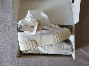 Superga STRIPE Platform White Größe 37 Vegan Sneaker Schuhe - Bild 1 von 2