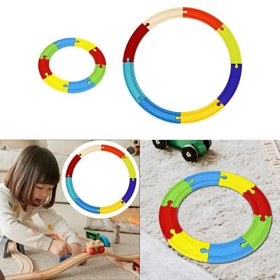 8Pcs Wooden Train Track DIY Curved Train Track for Children Boys Preschool - Image 1 of 2