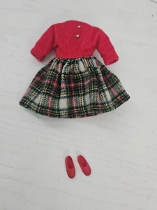 Vintage Ideal Tammy Puppe School Daze #9133 rot kariertes Kleid mit roten Schuhen - Bild 1 von 9