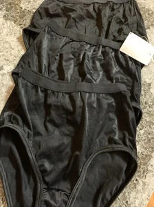 Lot 3-Warner's Not So Innocent Nudes Black Silky High Cut Panties sz 5 - Picture 1 of 6