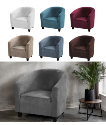 Elastische Club Stuhlhusse Samt Sesselbezug für Loungesessel Cocktailsessel - Bild 1 von 4