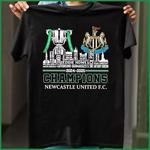 Newcastle United Skyline Player Names 2024-2025 Carabao Cup Champions T-Shirt - Picture 1 of 4