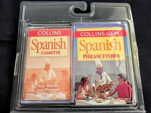 Collins Gem Spanish Cassette Tape and Phrase Finder Book (NEW) - Picture 1 of 3