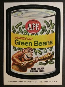 1975 TOPPS WACKY PACKAGES 13th SERIES  APE GEEN BEANS  EX-MT