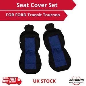 Premium Comfort Seat Covers for FORD Transit Tourneo – Black & Blue – Set of 2 - Picture 1 of 3