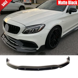 For Benz W205 C205 C63 AMG Coupe 2015-2021 Matte Black Front Bumper Lip Spoiler - Picture 1 of 9