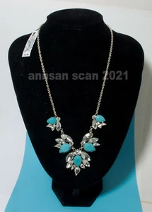 NEU MIT ETIKETT CEZANNE empfindliche Haut HALSKETTE Faux Türkis & Glas/Strass gesenkt $ - Bild 1 von 5