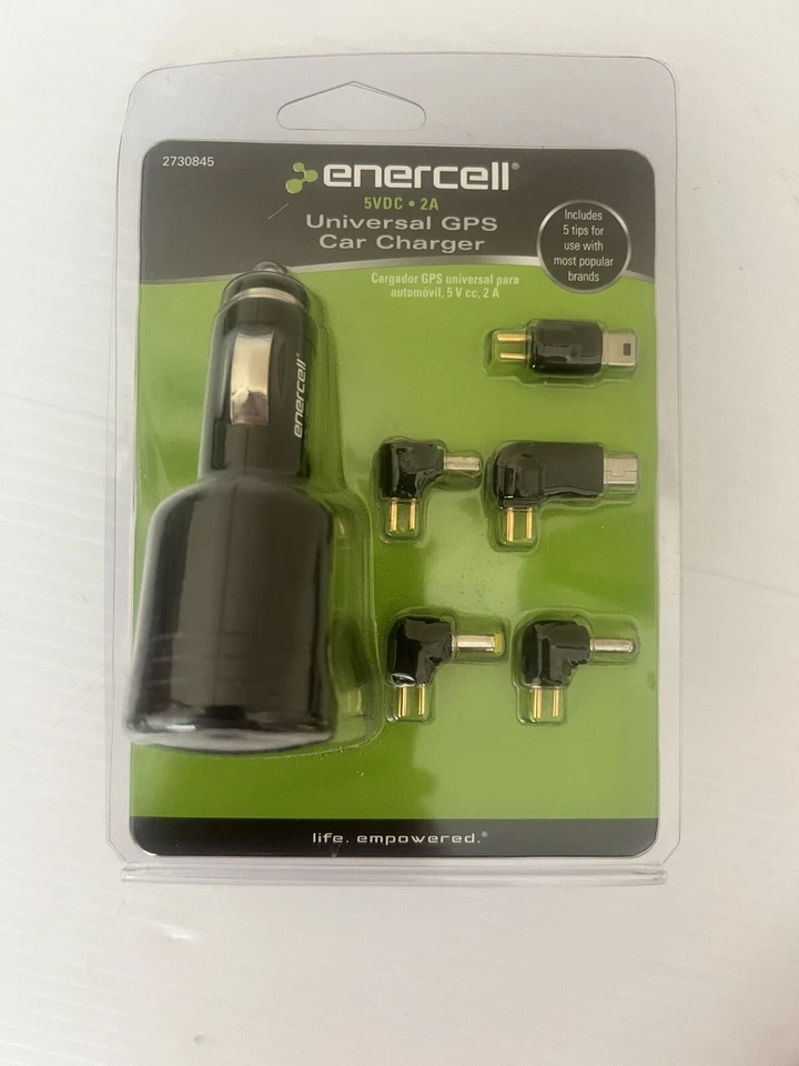 Enercell Universal GPS Car Charger 2730845 Includes 5 Tips