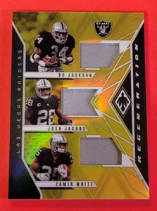 BO JACKSON WORN JERSEY CARD #d7/35 JOSH JACOBS Zamir White 2022 Phoenix RAIDERS - Bild 1 von 2