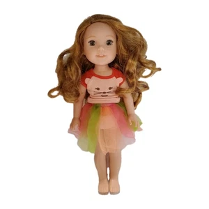 American Girl Wellie Wishers Willa Doll strawberry blonde w/ tutu skirt + top - Picture 1 of 6