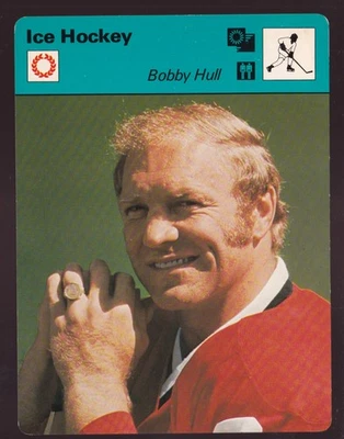 BOBBY HULL Chicago Blackhawks Hockey Photo 1977 SPORTSCASTER CARD #05-20 Japan - Image 1 of 2