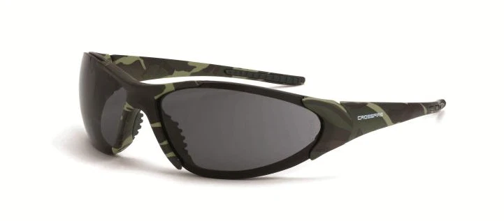 CrossFire Core Safety Glasses, smoke lens/green camo frame, 11/bx, 18171 - Image 1 of 1