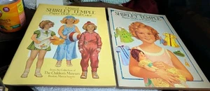VTG Shirley Temple Paper Dolls Books Full Color LOT 2 BOOKS Some Items CUT 1988 - Picture 1 of 5
