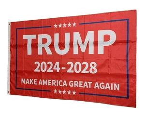 Bandiera Trump 2024-2028 Make America Great Again MAGA Banner 3X5 poliestere rosso - Foto 1 di 6