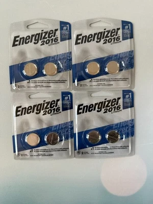 Energizer CR2016 Lithium Batteries 8 Pack (4x2) 3V Coin Cell Exp 2033 New - Image 1 of 2