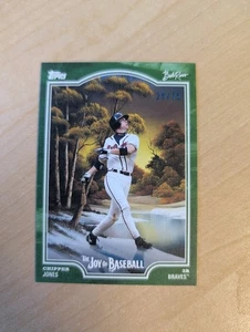 2025 Topps Bob Ross: The Joy of Baseball Chipper Jones Sap Green #26/75 Braves - Picture 1 of 2